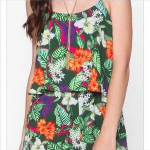Everly Green and Orange Floral Dress